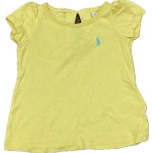 Ralph Lauren Baby Button Back Top Yellow Teal Blue Size 12m